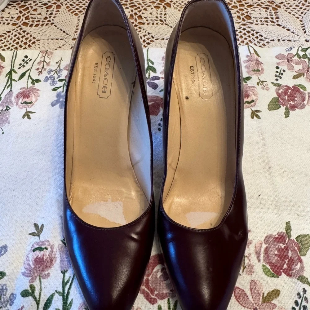Coach Womens Shoes Leather Made in Italy Italian Gennie Heels Pumps Size 10